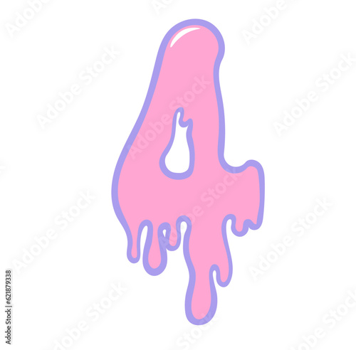 Creepy cute pastel goth halloween dripping alphabet number
