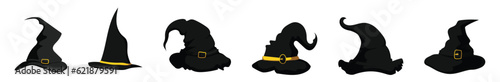 Witch hat set. Halloween magical headdress