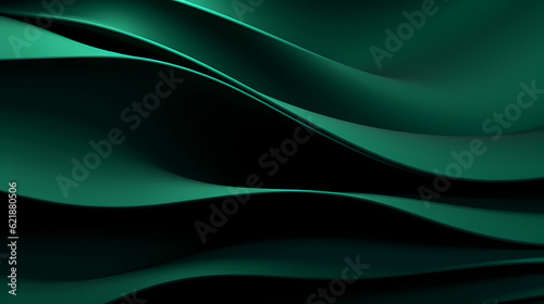 Abstract Dark Green curve shapes background. luxury wave. Smooth and clean subtle texture creative design. Suit for poster, brochure, presentation, website, flyer. vector abstract design element