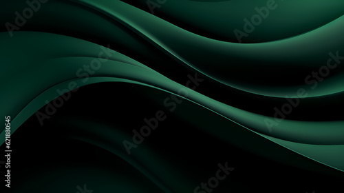 Abstract Dark Green curve shapes background. luxury wave. Smooth and clean subtle texture creative design. Suit for poster, brochure, presentation, website, flyer. vector abstract design element