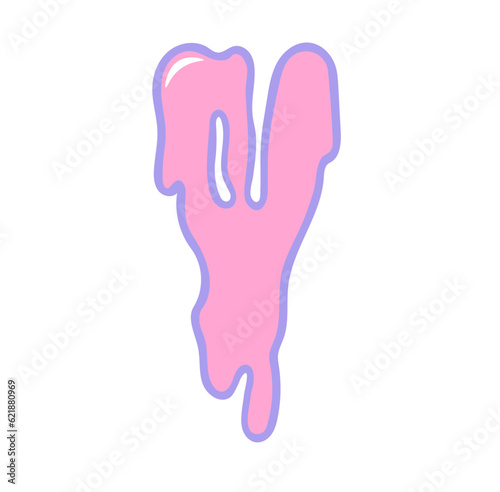 Creepy cute pastel goth halloween dripping alphabet letter
