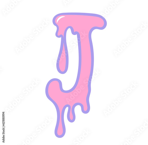 Creepy cute pastel goth halloween dripping alphabet letter