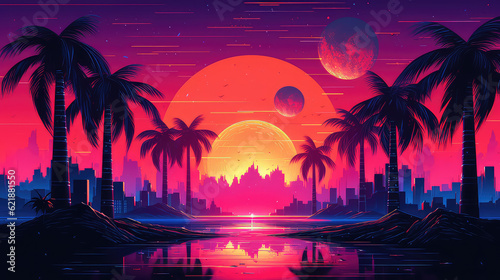 Synthwave background texture, futuristic new retro wave backdrop