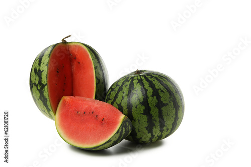 PNG, fresh and juicy summer fruit - watermelon isolated on white background