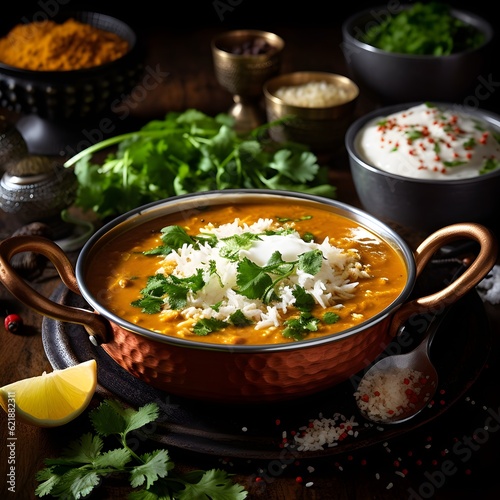 a bowl of soup with white cheese and cilantro