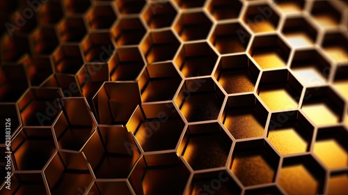 Geometric and hexagonal pattern of golden honeycomb