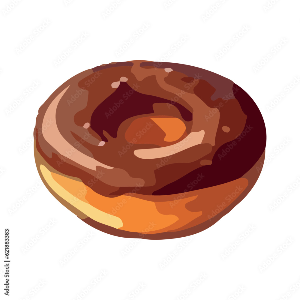 Sweet donut snack with chocolate icing Sweet donut snack with chocolate icing