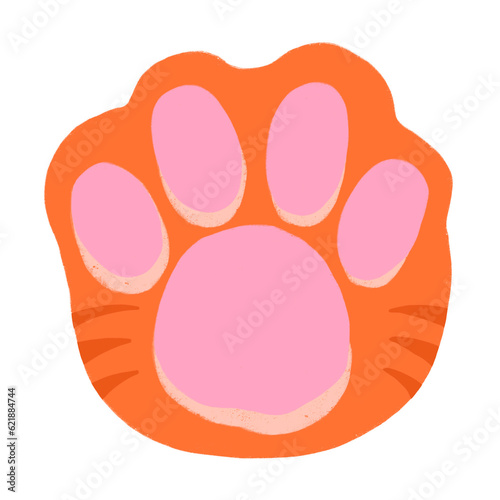 Cat Paw Cartoon illustration Orange Tabby Cat Paw