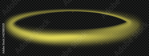Ring golden halo nimbus. Glowing saint of power and holiness
