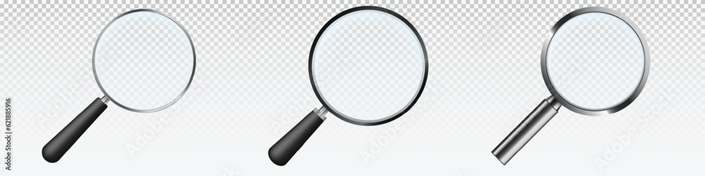 Magnifying glass set. Scaling and exploring tool Magnifying glass set. Scaling and exploring tool