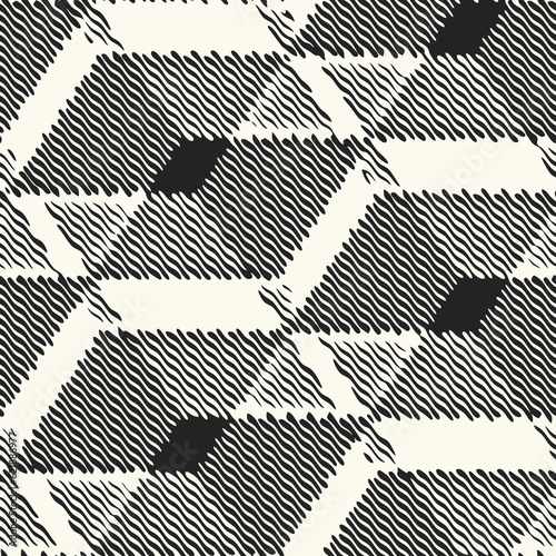Monochrome Moiré Effect Textured Geometric Pattern