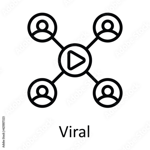 Viral Vector  outline Icon Design illustration. Online streaming Symbol on White background EPS 10 File
