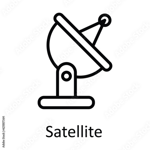 Satellite Vector outline Icon Design illustration. Online streaming Symbol on White background EPS 10 File 