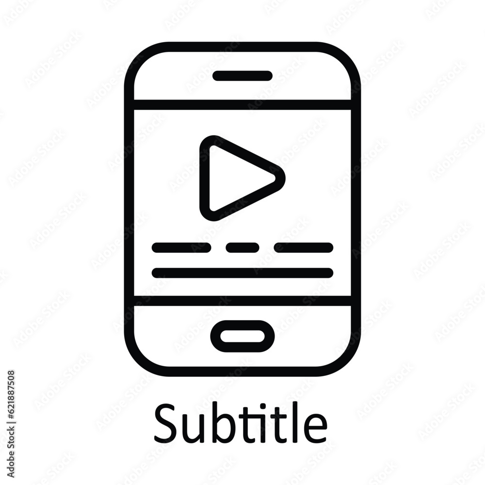 Subtitle Vector  outline Icon Design illustration. Online streaming Symbol on White background EPS 10 File
