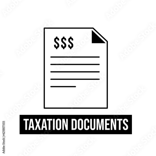 Taxation documents icon label sign symbol design vector