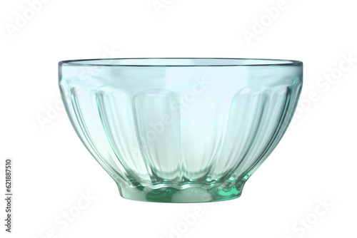 Empty glass bowl on transparent background