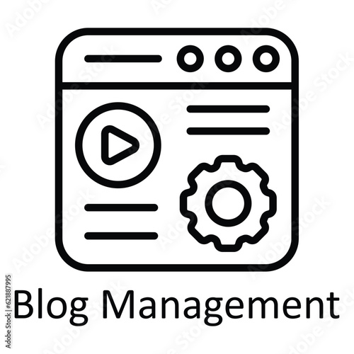 Blog Management Vector outline Icon Design illustration. Online streaming Symbol on White background EPS 10 File 