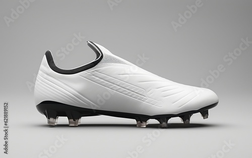 A white soccer shoe on a white background. Ai
