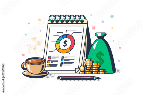 Budget Planning Business Stroke Outline Concept