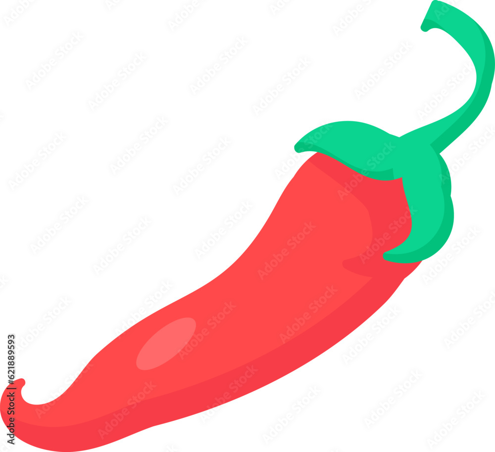 Flat Vegetable Hot Chili Pepper Icon Flat Vegetable Hot Chili Pepper Icon