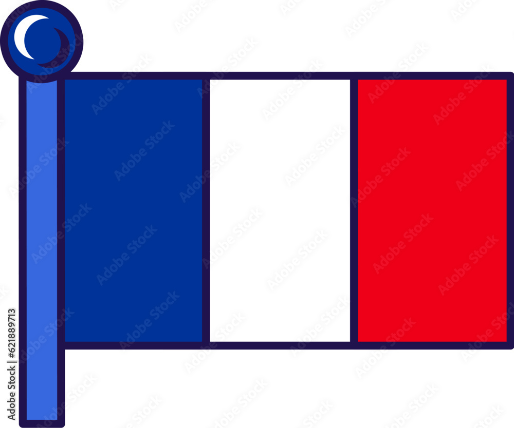 Clipperton country nation flag on flagpole vector