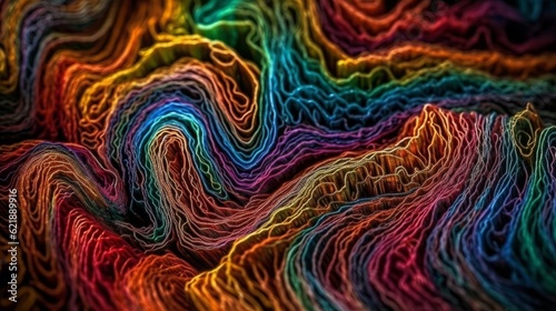 colorful Swirly Micro photography of a thread  fabric