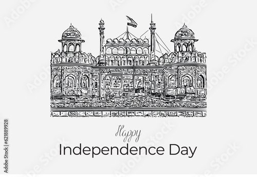 Vector illustration of 15th August India Happy Independence Day.
