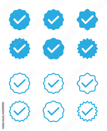set of blue Verified icon badge