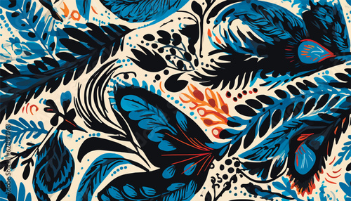 Modern hand drawn mixed ethno style ornamental pattern. Abstract trendy print. Fashionable vector template for your design.