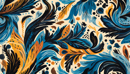 Modern hand drawn mixed ethno style ornamental pattern. Abstract trendy print. Fashionable vector template for your design.