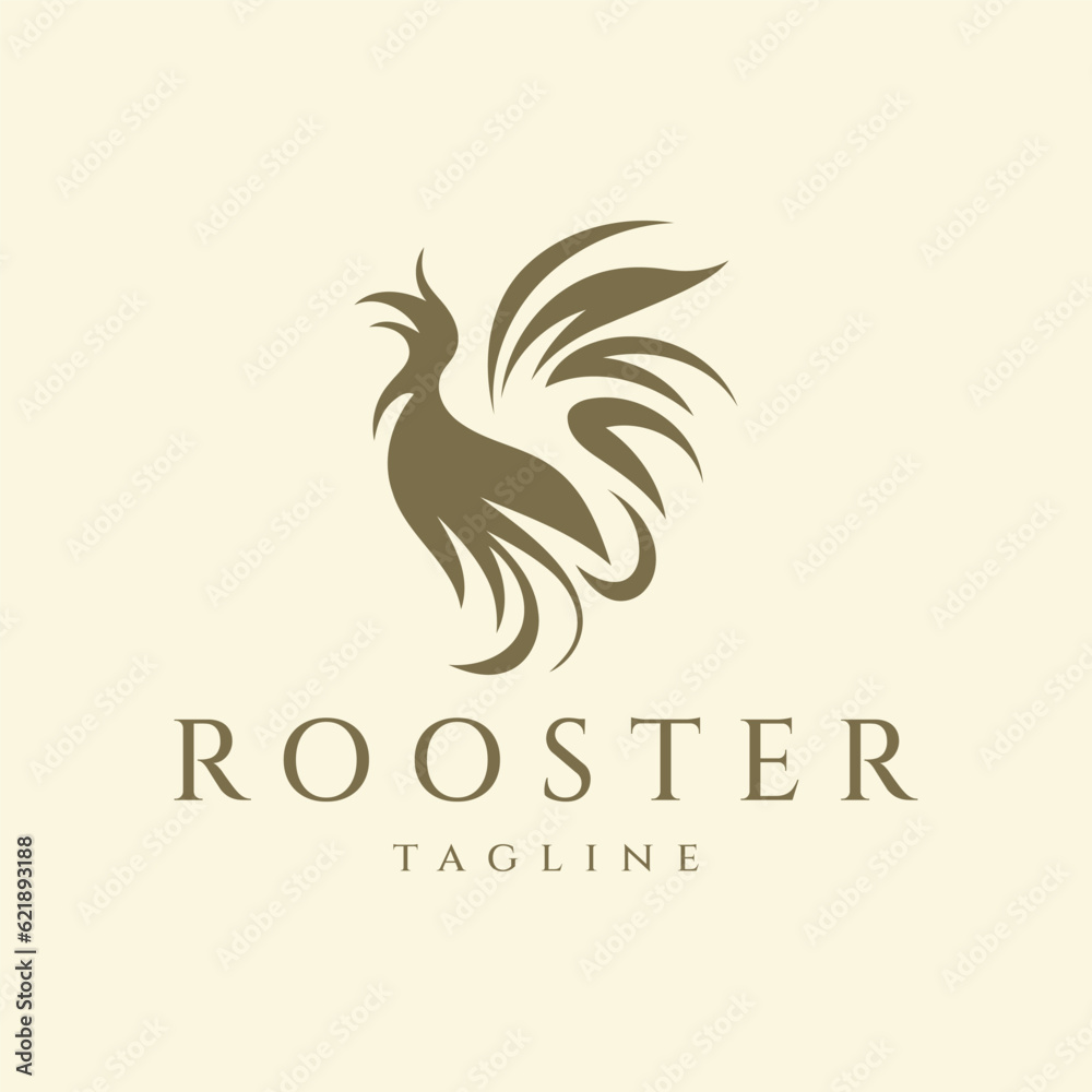 Obraz premium Rooster logo design vector illustration