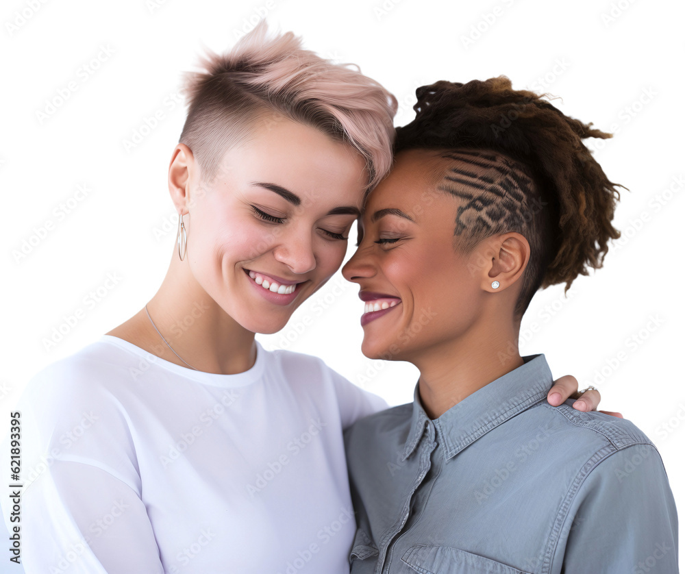 Naklejka premium portrait of a happy female couple