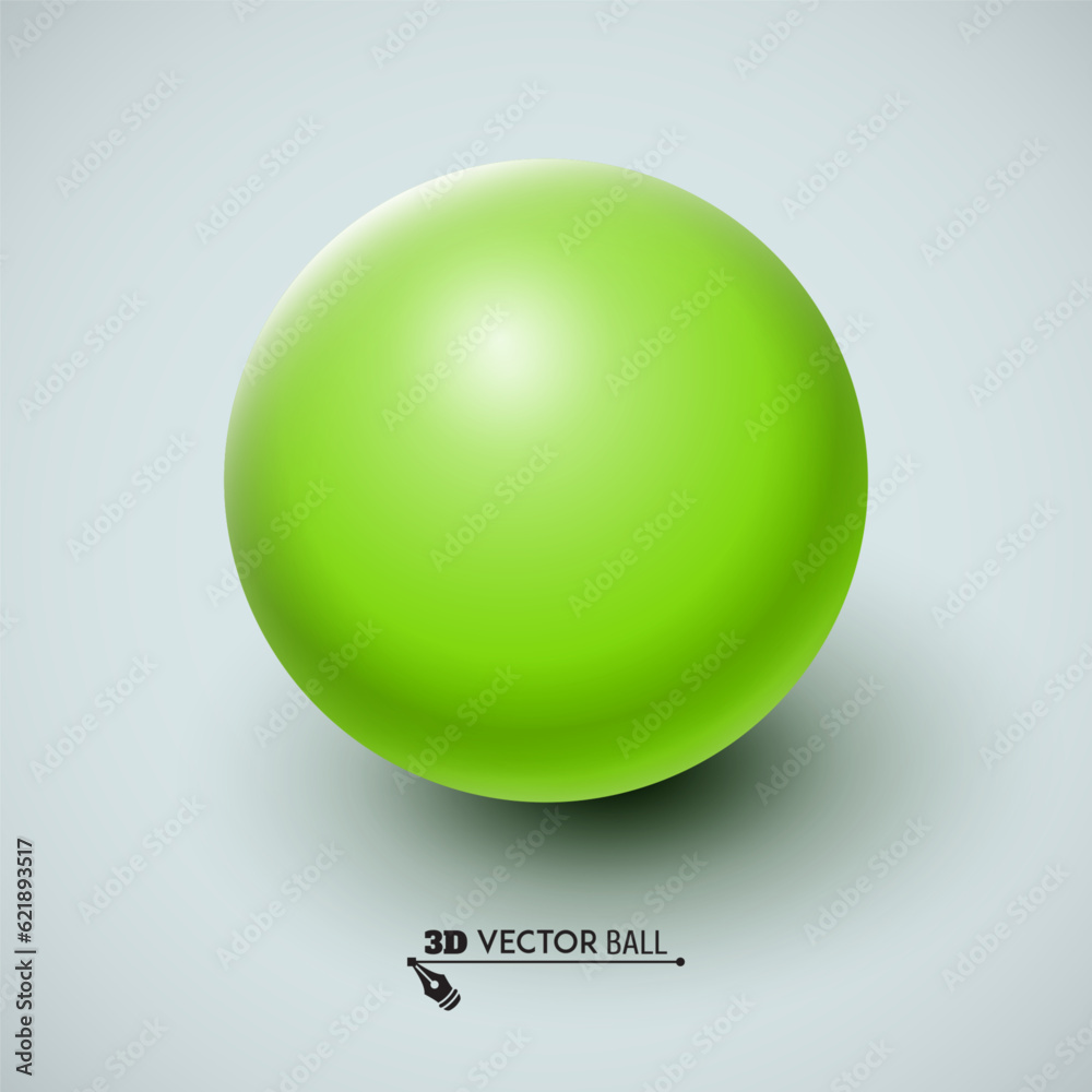 Green ball. Sphere on a light background. Vector for your graphic design. Green ball. Sphere on a light background. Vector for your graphic design.