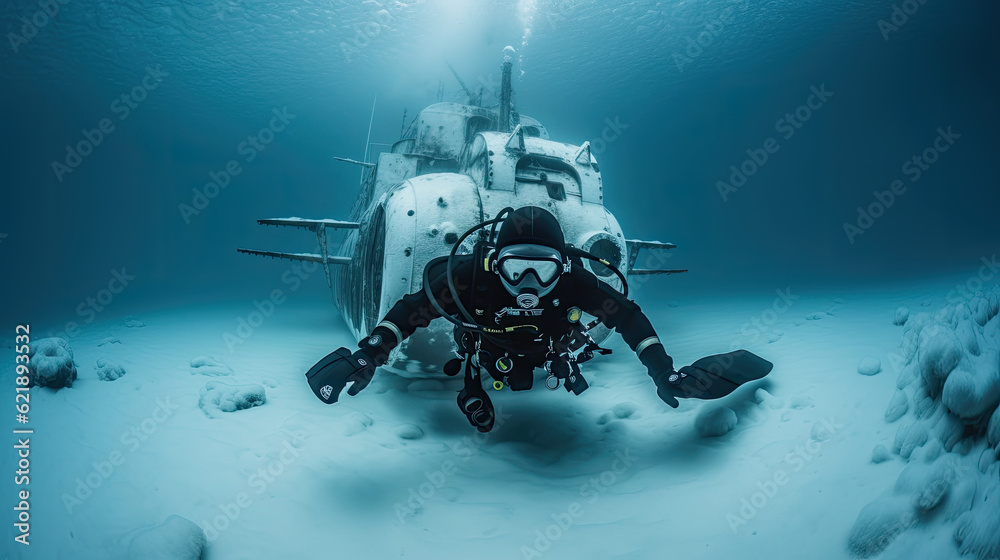 Bathyscaphe for deep sea diving Bathyscaphe for deep sea diving