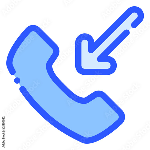 incoming call icon in bluetone style