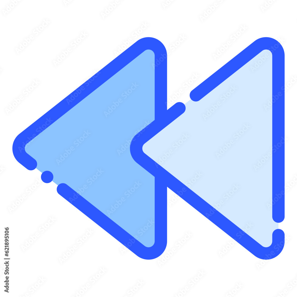 rewind icon in bluetone style rewind icon in bluetone style