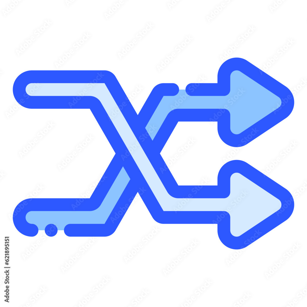 shuffle icon in bluetone style shuffle icon in bluetone style