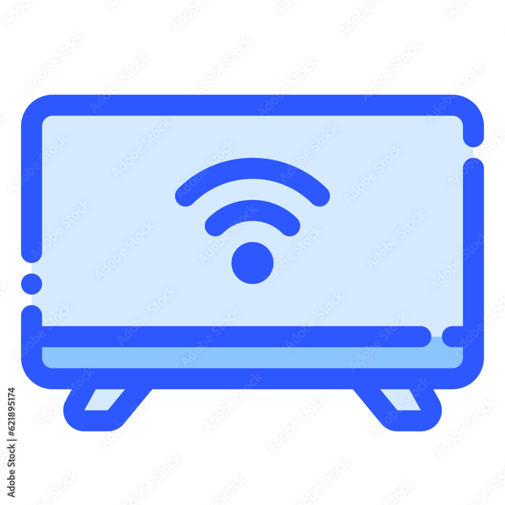 smart television icon in bluetone style smart television icon in bluetone style