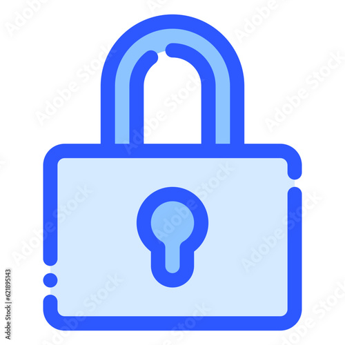 padlock icon in bluetone style