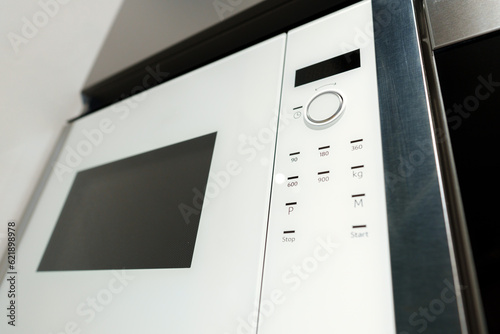 Built-in microwave oven on display at the store