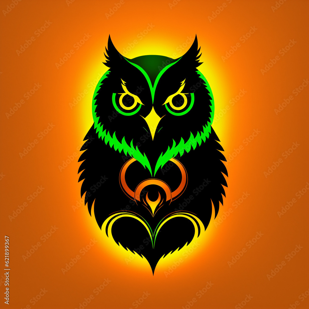 Fototapeta premium Esport Team Logo Design, Owl Symbolt Generated by AI