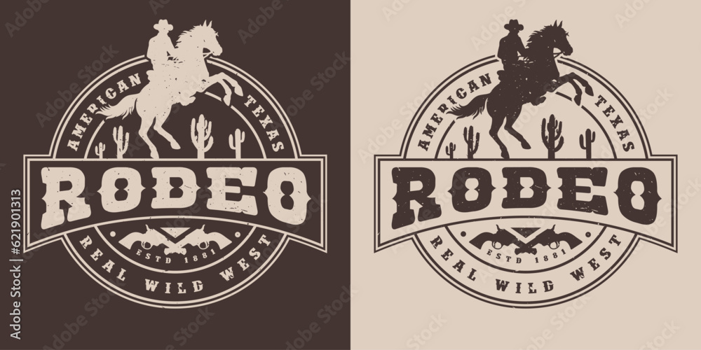 American rodeo monochrome vintage sticker