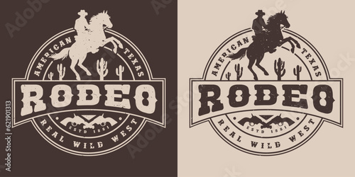 American rodeo monochrome vintage sticker