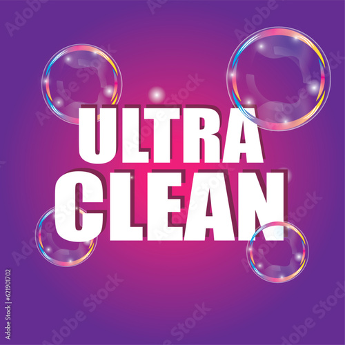 Ultra clean, soap bubble icon vector illustration symbol	