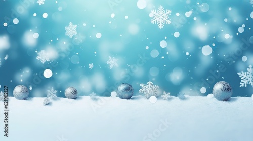 Blue Christmas snowflakes background  Generative ai