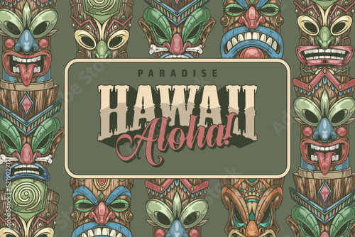 Aloha Hawaii paradise poster colorful