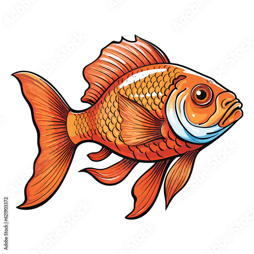 Artistic Interpretation: 2D Illustration of Oscar Fish