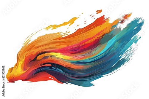 Generative ai illustration of abstract watercolor hand painted, on transparent background with png file.
