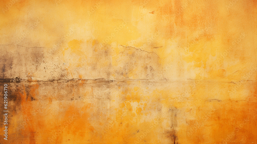 Old yellow concrete wall background, Vintage grunge texture of weathered. Generative ai.