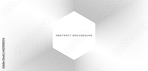 White minimalist techno abstract background overlap layer on bright space with stripes decoration. Modern graphic design element hexagon style concept for banner, flyer, card, or brochure cover